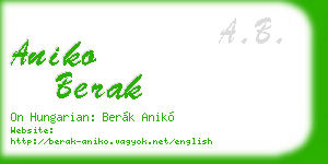 aniko berak business card